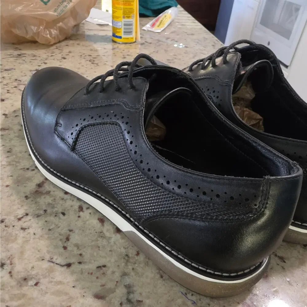 Bruno Marc Black Oxford Dress Shoes – Men’s Size 14